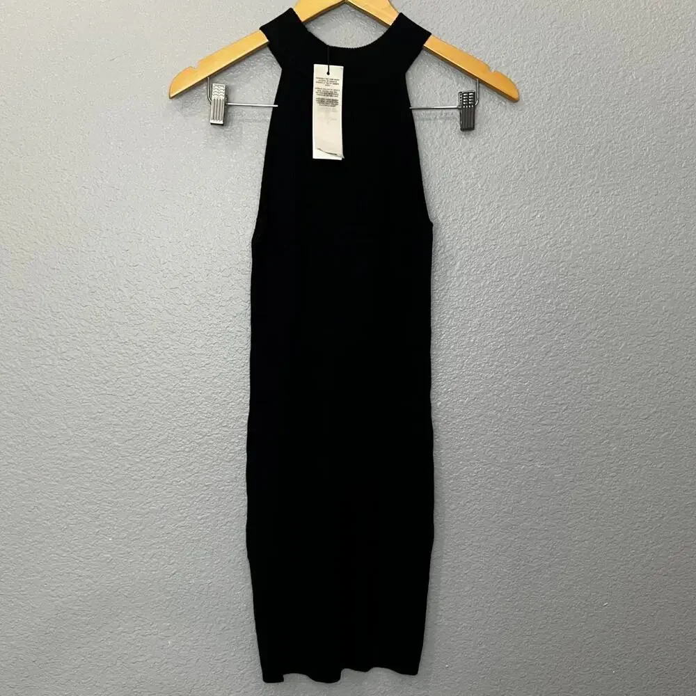Jdy black ribbed halter bodycon